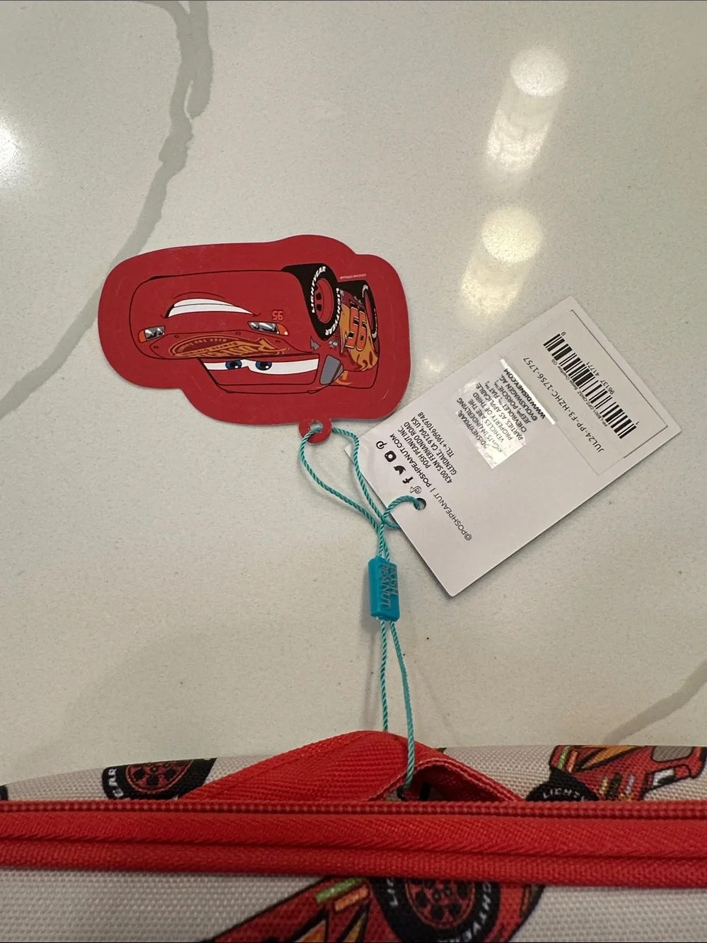 NWT Posh Peanut Disney Pixar cars lightning McQueen lunch bag tote 🏁🏎️❤️